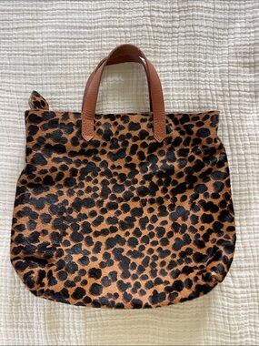 Madewell Leopard Print Zip Tote Bag